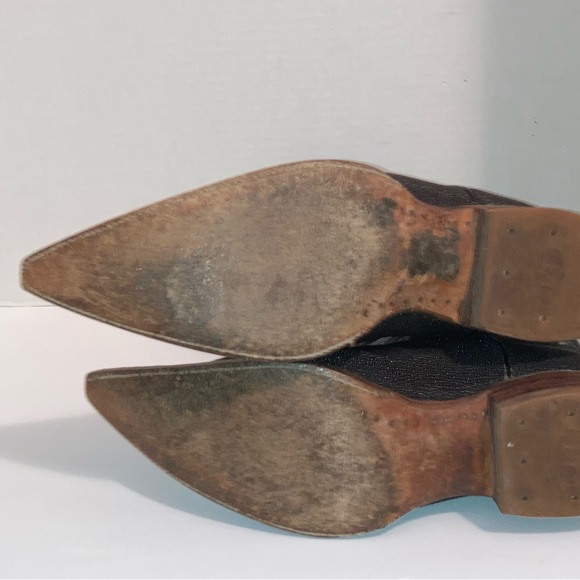 Vintage Western Cowboy Boots Pointy Toes Heels Men's Black Size 7 Conya Leon - Picture 7 of 16